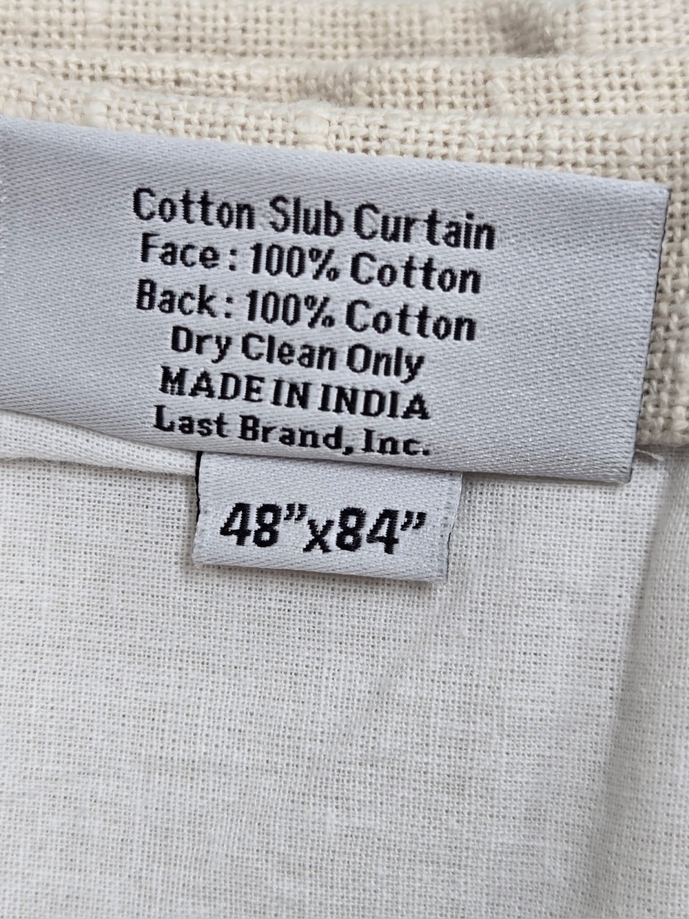NWT QUINCE Set Of 2 48x84 Cotton Slub Curtains Natural 0858 - Picture 9 of 11